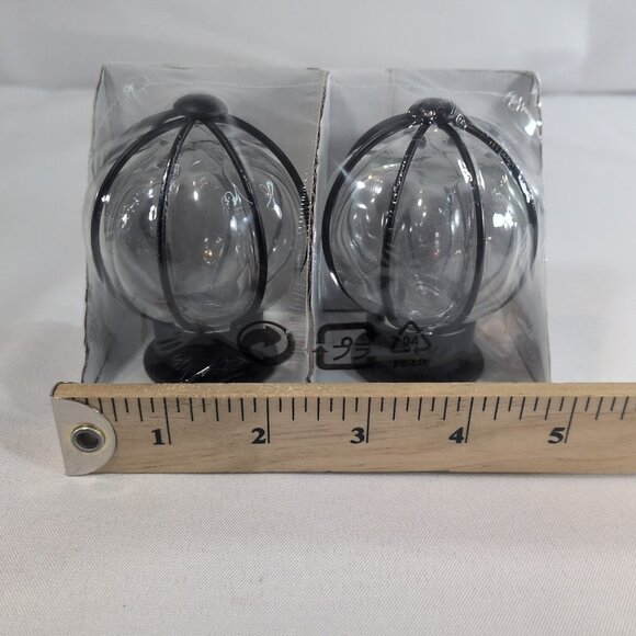 IKEA Blast 4 Set 402.172.48 Round Rod Finials Glass Globe Black Curtain Steel - Picture 14 of 16